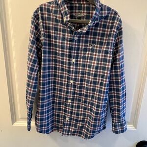 Vineyard Vines Boys Blue Plaid Shirt